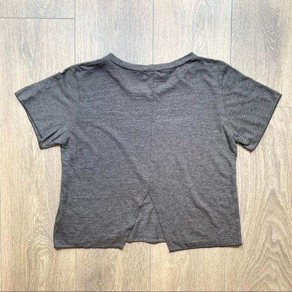 Revolve LNA Annie Crop Top Tee T-Shirt Short Sleeve Crew neck Granite Grey XS - Picture 13 of 14